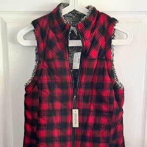 Maurice’s Sherpa plaid vest